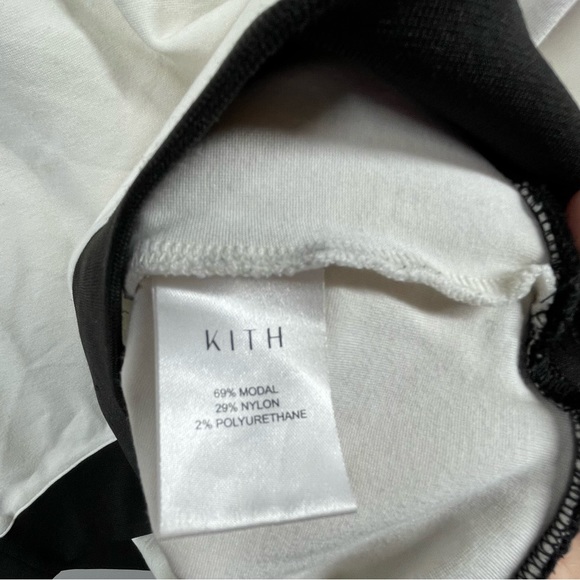 Kith White Black and Gray Colorblock Square Neck Sweatshirt - Picture 4 of 5